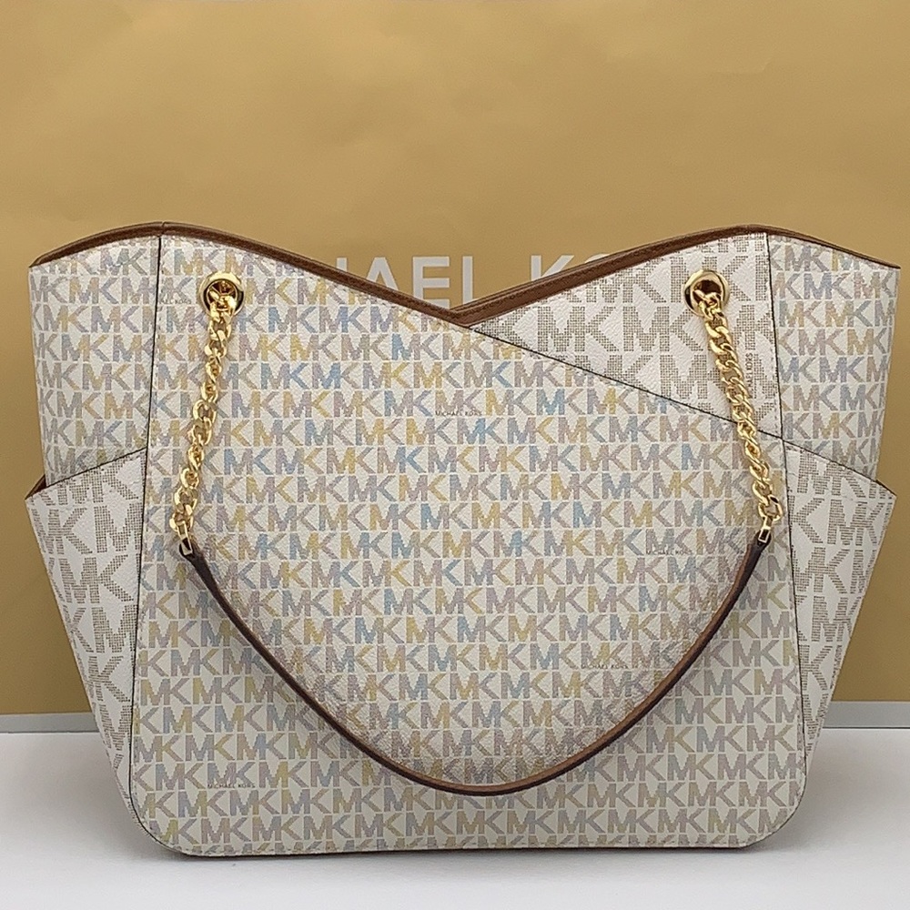 MICHAEL KORS LARGE X CHAIN LOGO SHOULDER BAG - Picture 4 of 16